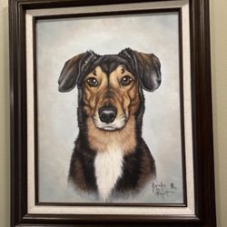 Pre Owned Handmade Custom Oil Painting Of A Loyal Friend By Joycelyn Padgett