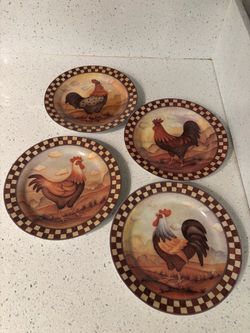 Rooster Decorative Plates Set of 4