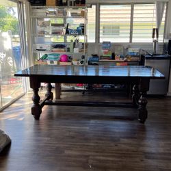 Pottery Barn Farmhouse Dining Table – Solid Wood, Turned Legs, Extenders, Sits 8-10