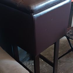 Brown Ottoman (Opens For Storage)