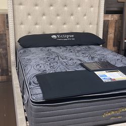 Queen fabric Storage bed