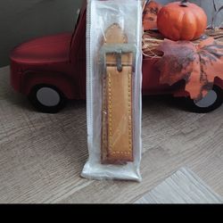 Onthelevel Genuine Italian Leather Retro Watch Band With Stainless Steel Buckle Yellow Khaki 