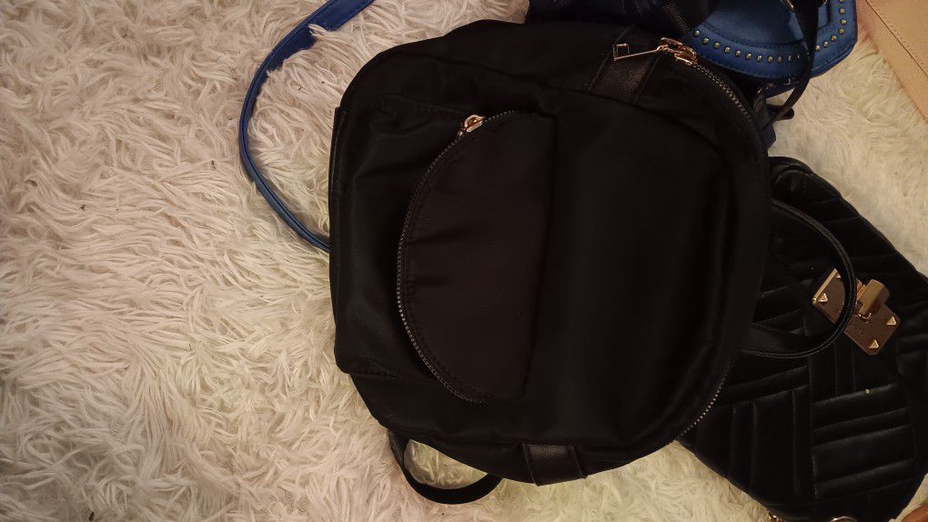 Mini Black Nylon Backpack