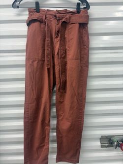 Vanilla Star Women's Brown High Rise Skinny Pants Belted Stretch Pockets Size S