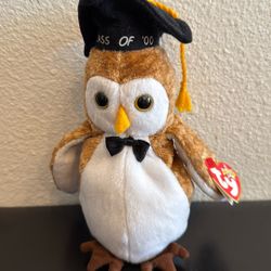 Vintage TY Wisest Beanie Baby With Error -2000 Date of Birth