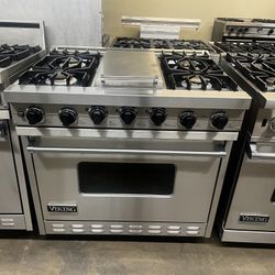 Viking 36”Wide Gas Range Stove Stainless Steel With Griddle 