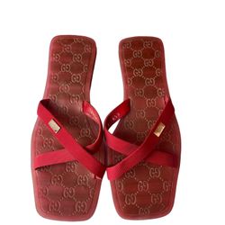 GUCCI Canvas Printed Slides Size:6.5