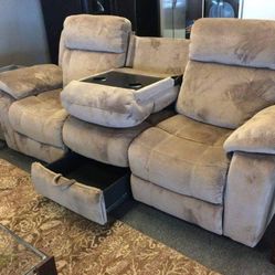 Myleene Mocha Reclining Living Room Set SOFA AND LOVESEAT WİTH İNTEREST FREE PAYMENT OPTİONS 