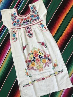 Hand Embroidered Mexican dress