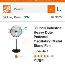 Vie Air 30-Inch Industrial Heavy Duty  Metal Stand Fan