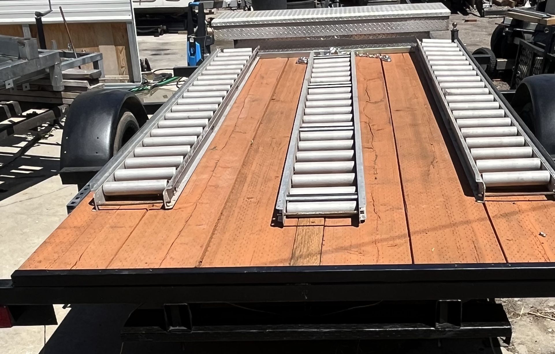 Rollers heavy duty 10' x 12" Very Handy many uses ramps moving heavy material. These are very sturdy aluminum frame with approximately 2 inch rollers.