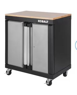 Kobalt 28-in W x 32.8-in H x 18.5-in D Freestanding Steel Garage Cabinet in Silver