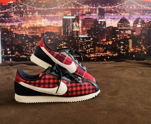 Plaid Red Nike Cortez