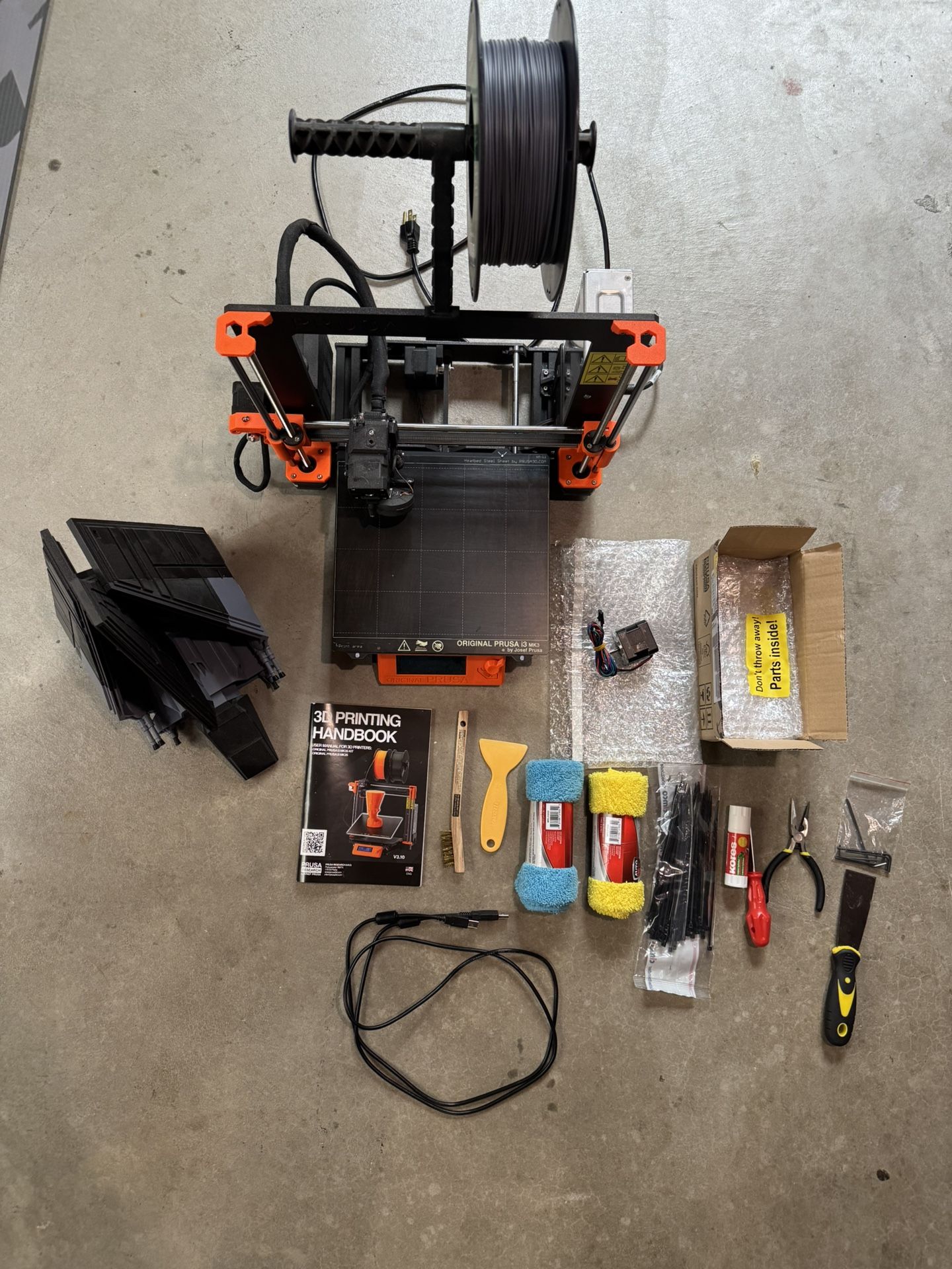 Prusa MK3S with Replacement Motor and Heat Thermistor Cable