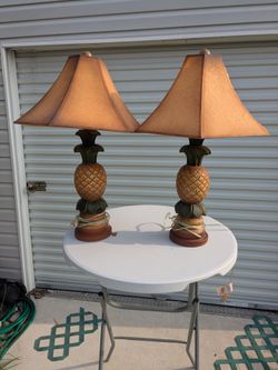 Two Vintage Pineapple Design Lamps