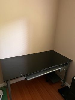 Moving Sale! Desk, Indoor/Outdoor Chair, Lamp, Side table