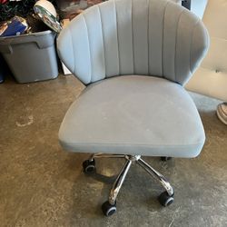 Baby Blue Velvet Chair
