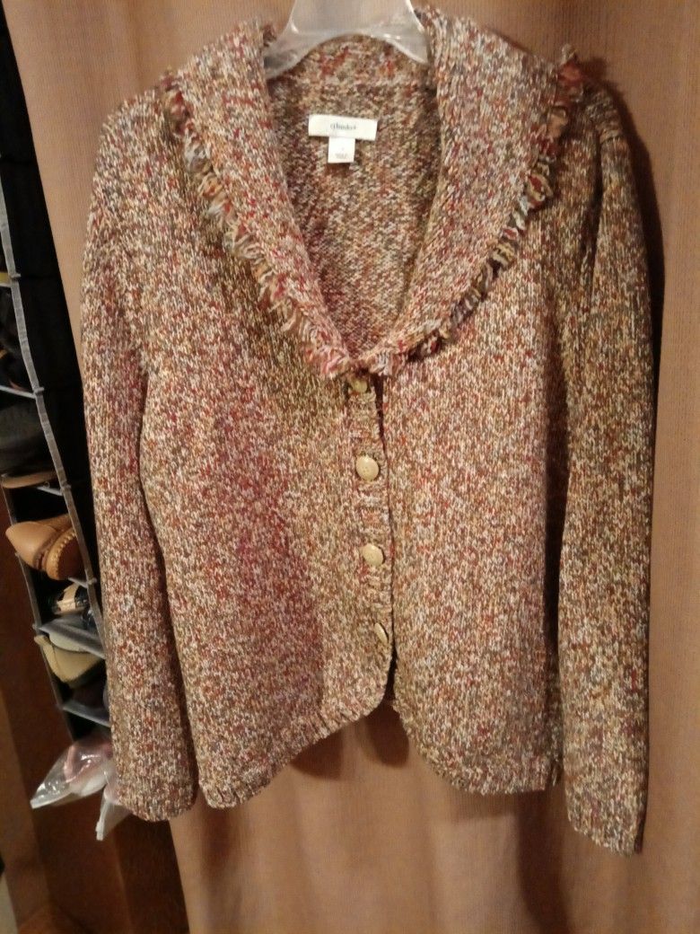 Excellent CJ Banks 1X Sweater Button Up Front