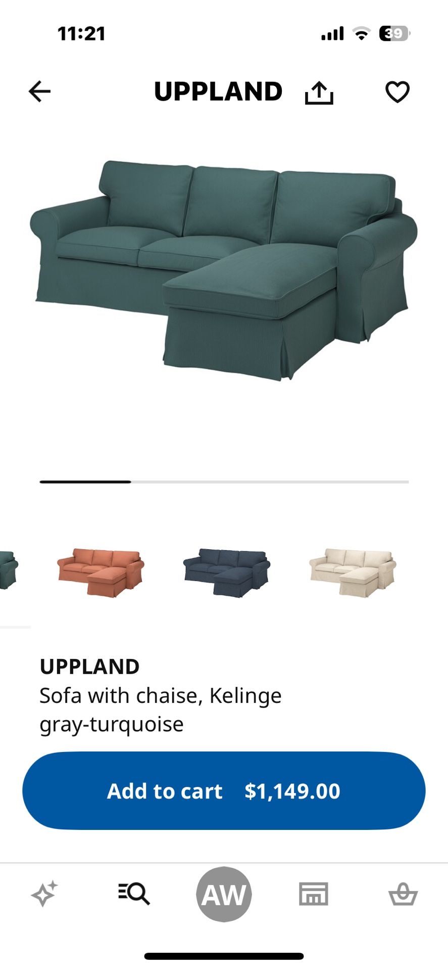 Ikea Uppland Couch w/ Chaise