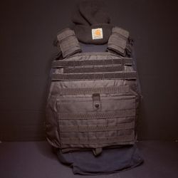 PROTECH Tactical Plate Rack Carrier 10"X12" (Adjustable Size) Black MOLLE Nylon