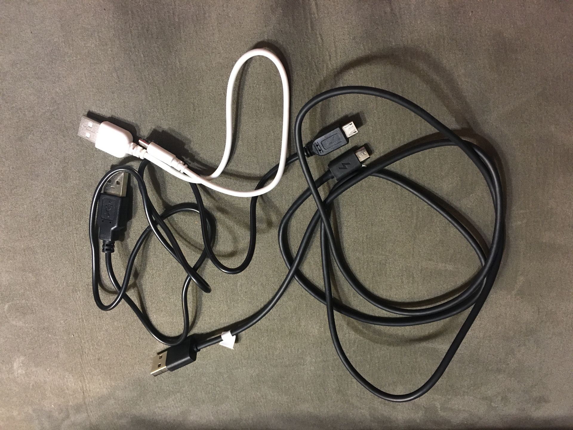 4ft, 2.5 ft and 1ft micro usb cables