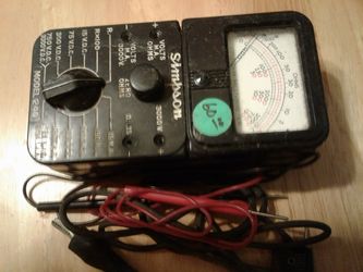 Simpson vintage voltage meter, very good condition, org. Box 60.00