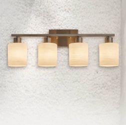 4-Light Antique Brass Vanity Light Bar