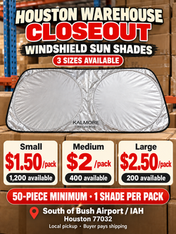 Windshield Sun Shades | Wholesale $1.50–$2.50 | 50 Min
