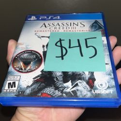 PlayStation 4 5 Video Game ASSASSIN'S CREED III REMASTERED PS4 PS5