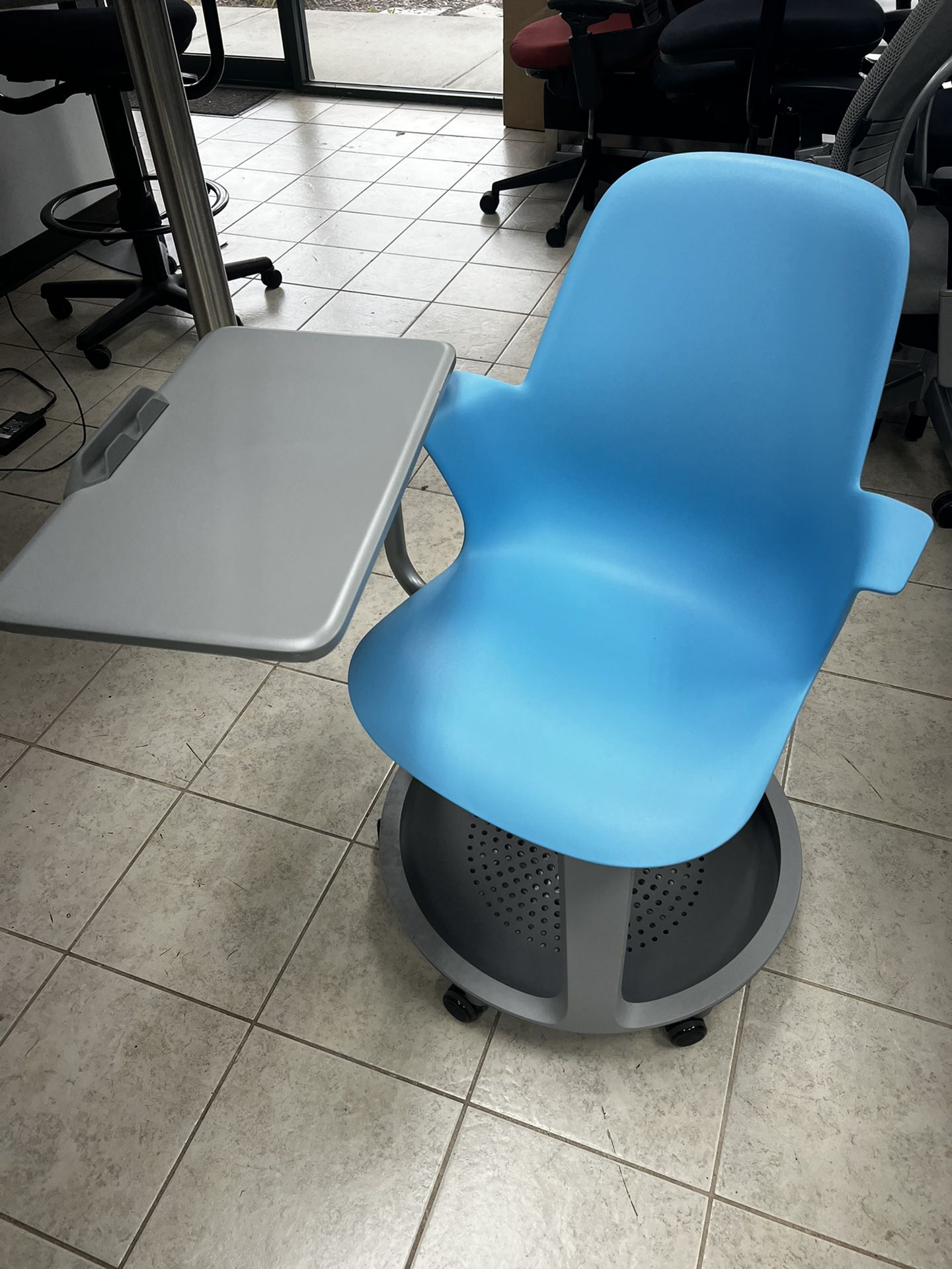 Swivel Chair With Movable Desktop And Cup Holder 