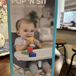 Pop N Sit Portable Booster Seat Gray