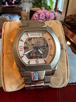 Invicta Skeleton Automatic Men’s Watch – Stainless Steel Bracelet – Exhibition Back – Sapphire Coated Crystal