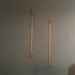 Brushed Gold Arrow - Set Of 2 Wall Art