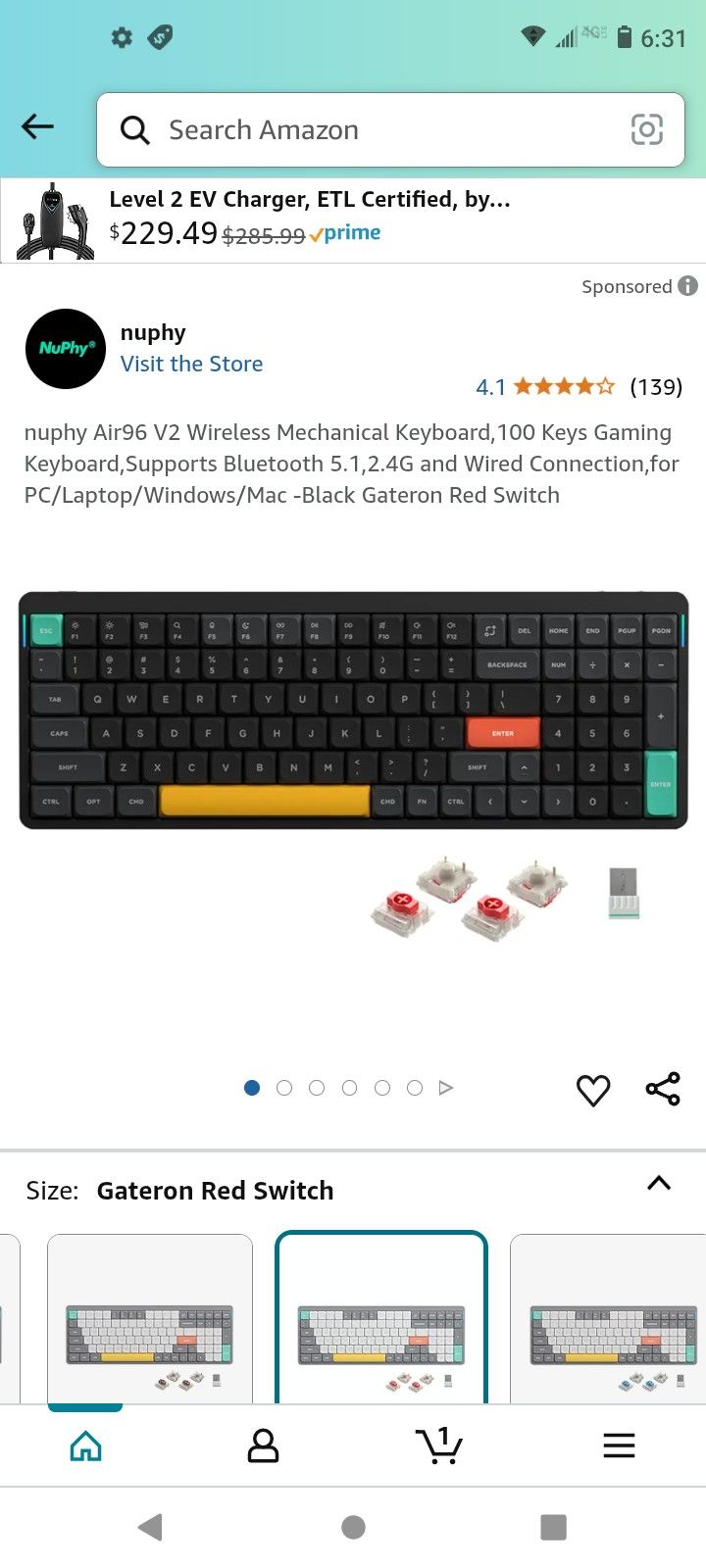 nuphy Air96 V2 Wireless Mechanical Keyboard,100 Keys Gaming Keyboard,Supports Bluetooth 5.1,2.4G and Wired Connection,for PC/Laptop/Windows/Mac -Black