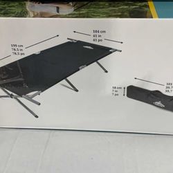 Cascade Mountain Tech Fully Collapsible Oversized Camping Cot camp cot sitting rest sleep beach mounting family fun Sleeping bag hammock liner Black