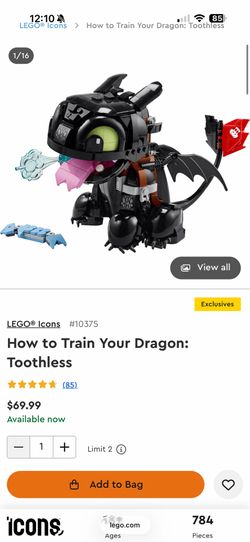 Toothless Lego set