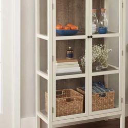 Wooden Two Door Glass Cabinet 