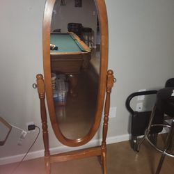 Swivel Full Length Wood Floor Mirror