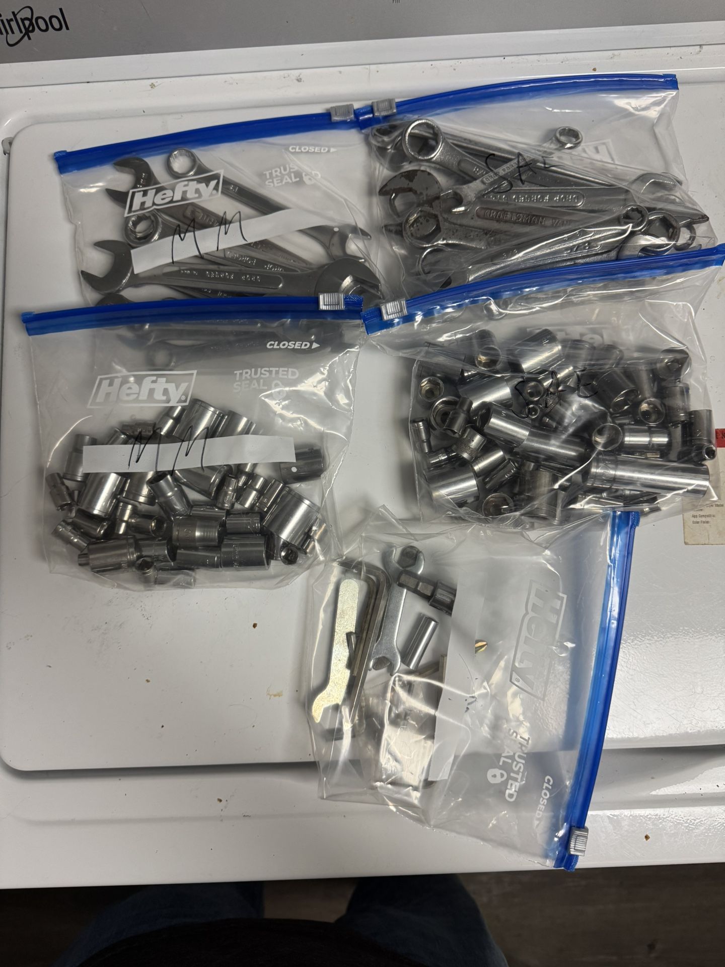 Assortment of sockets and wrenches