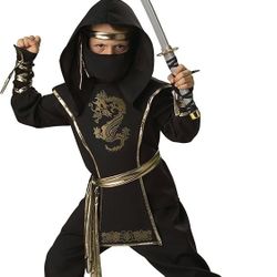 NEW InCharacter NINJA WARRIOR Complete Deluxe Halloween Costume With Sword YOUTH Size 12