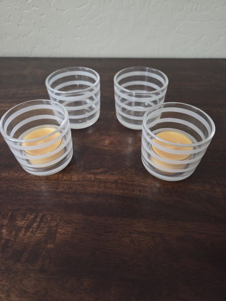 Candle Cups Or Other, 2x2, Etched Circles, New Giftable $2.00 For 4