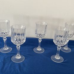 Longchamp Cristal D’Arques - 6 Crystal Wine Glasses 4 Oz