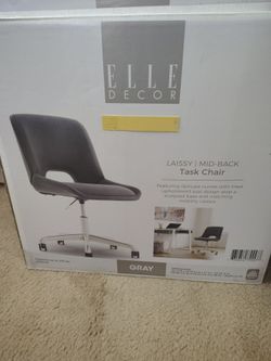 Elle Decor Laissy Mid-Back Task Chair Gray