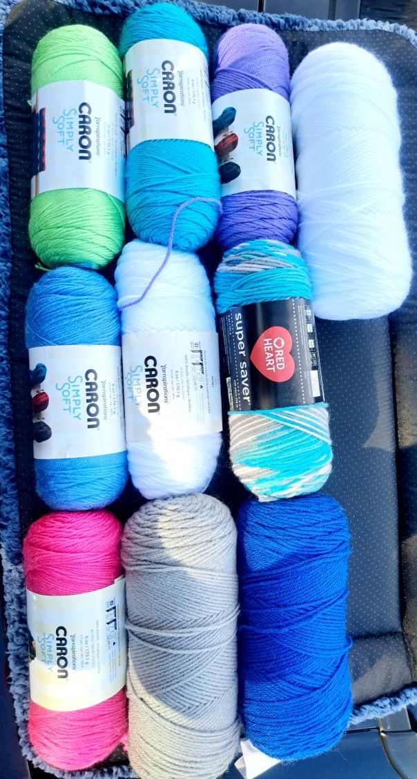 10 Skeins Of Caron Simple Soft Yarn