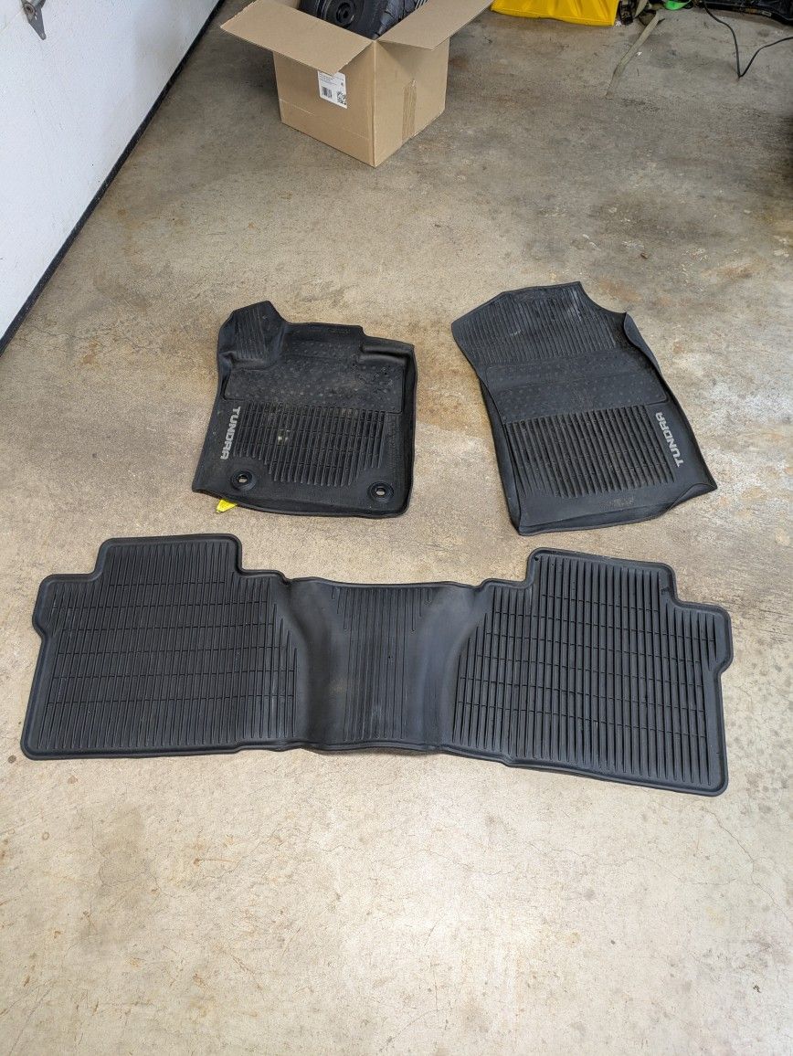 2014-2021 TOYOTA TUNDRA ALL WEATHER FLOOR MATS RUBBER MATS OEM ORIGINAL GENUINE