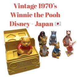 1960s / 1970s - Disney Japan - Winnie The Pooh Bus - Shape Learning Toy Collectible Disney