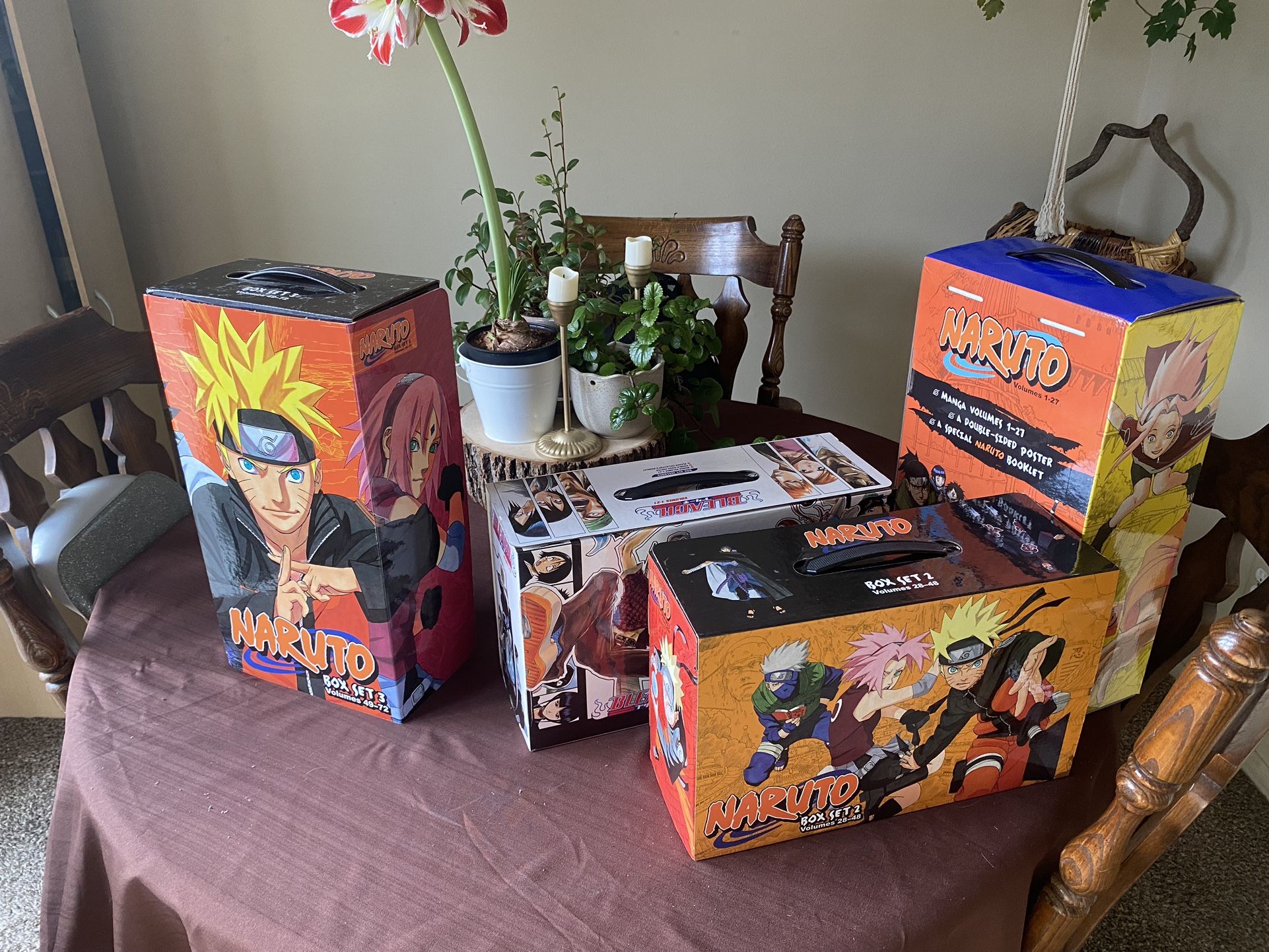 Four Manga Box Sets Complete Naruto Series (volumes 1-72) And Bleach Box Set (volumes 1-21) Pick Up Only