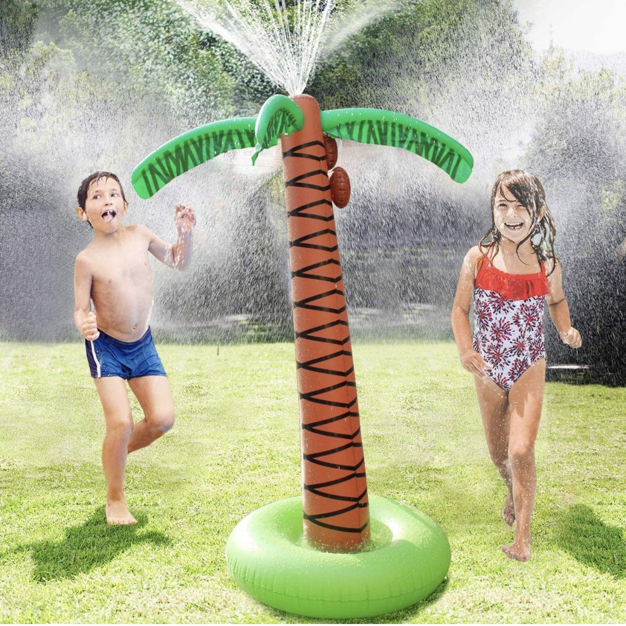 Brand New 61" Inflatable Palm Tree Water Sprinkler Toy Inflatable Palm Tree,Outdoor Water Play Sprinklers Summ