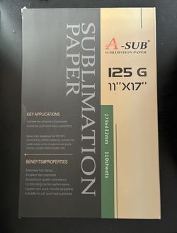 A-SUB Sublimation Paper 11x17 Inch 110 Sheets ONLY Compatible with Sublimation Printer and Sublimation Ink 125g