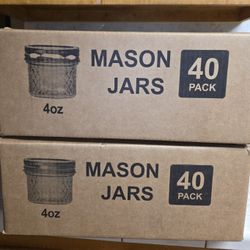 4 Ounce Glass Mason Jars With Lids. 40 Pack.  Accguan.